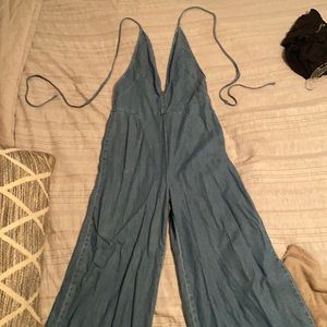 Free people Jean jumpsuit